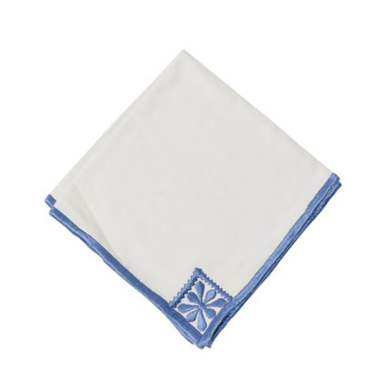 Azure Bloom Embroidered Napkin (Set of 6)
