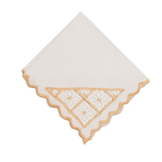 Golden Medina Lace Napkin Embroidered Napkin (Set of 6)