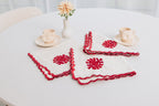 Fez Crimson Bloom Embroidered Napkin (Set of 6)