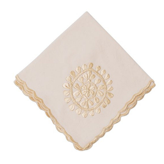Beige handkerchief with a decorative center