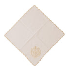 Beige handkerchief with a small embroidered design 
